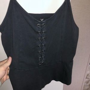 Peplum crop tank